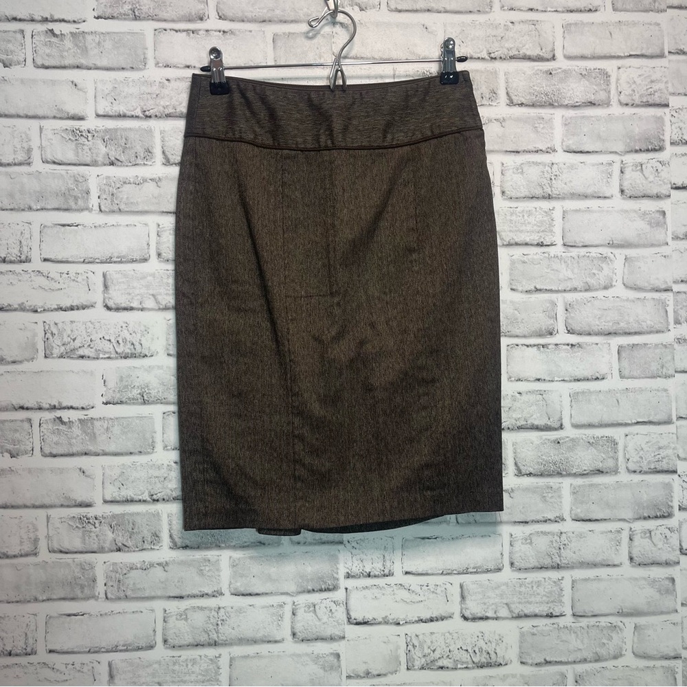 B Wear Byer California Brown Pencil Skirt Back Pleated Ruffle Juniors 3 - Picture 2 of 6